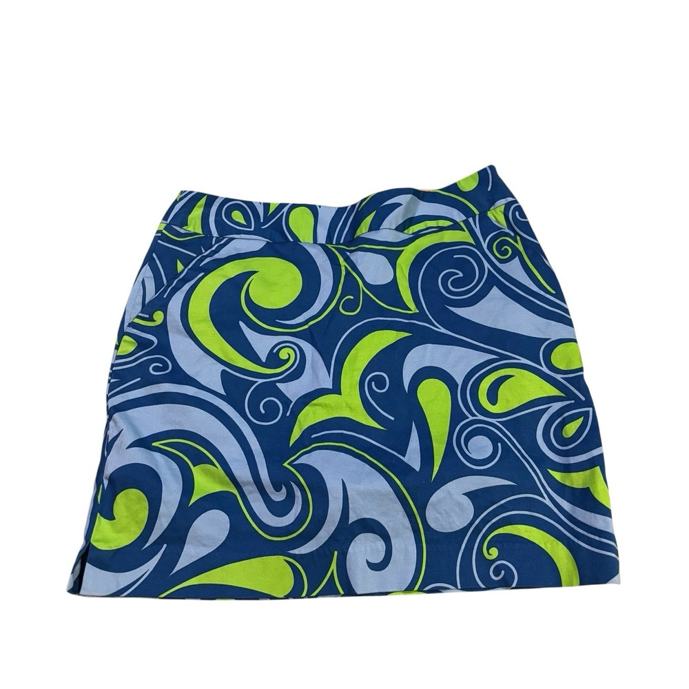 Loudmouth Ladies Golf Skort Blue Green‎ Paisley Print Size 4 AOP Activewear